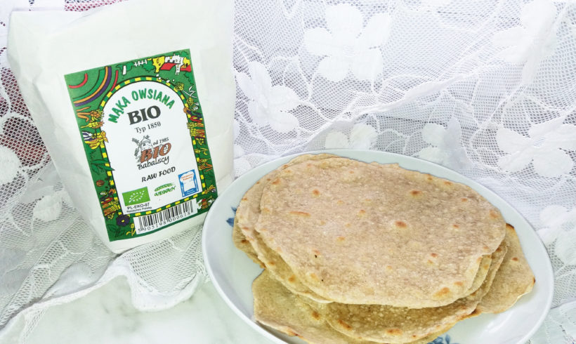 Domowe wraps’y / tortille  z dodatkiem mąki owsianej BIO