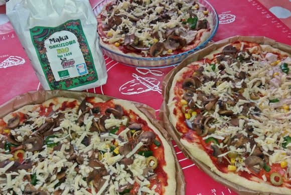 Pizza na mące Orkiszowej BIO z dodatkiem mąki pszennej i mąki z Amarantusa