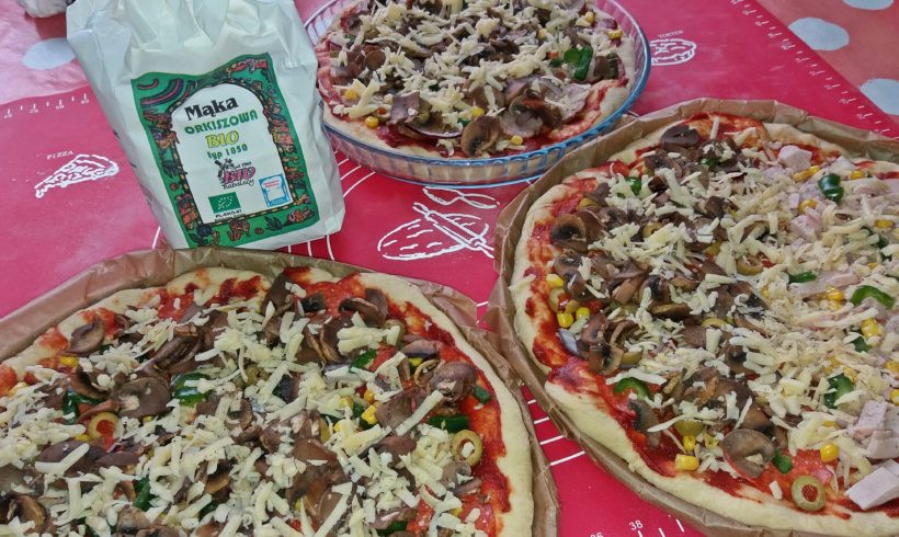 Pizza na mące Orkiszowej BIO z dodatkiem mąki pszennej i mąki z Amarantusa